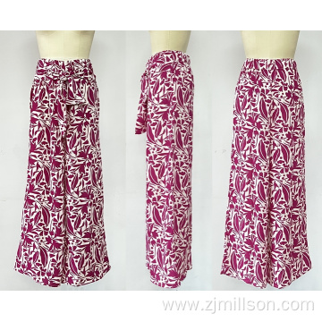 PRINTED WIDE LEG PANTS